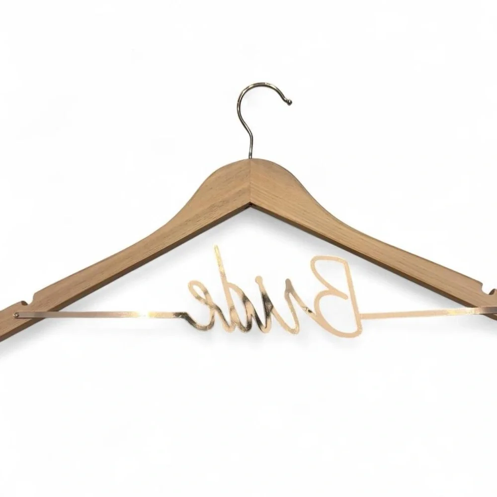 Wooden Bride Hanger with Bride Accent